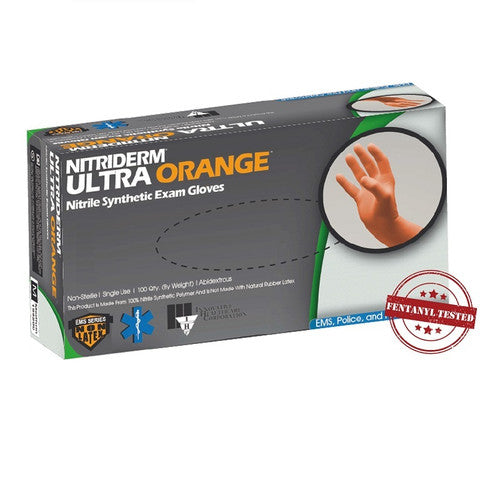 Innovative Healthcare 199350 NitriDerm Ultra Orange Nitrile Gloves Extra Large 100/Box