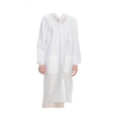 ValuMax 3560WHS Easy-Breathe Lab Coats White Small SMS Fabric 10/Pk
