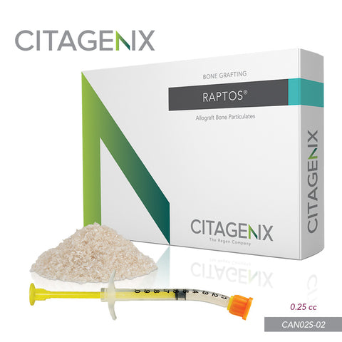 Citagenix CAN02S-02 Allograft Particles Raptos .25cc Cancellous .20-.85mm Syringe