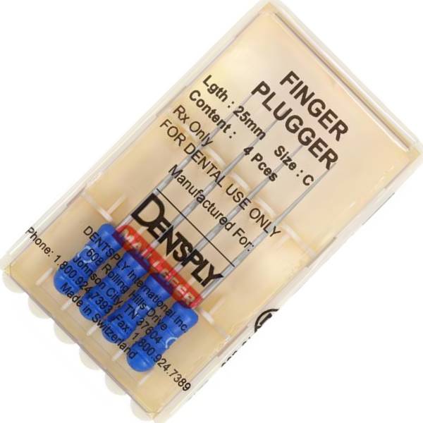 Dentsply Sirona 671712 Finger Pluggers Plastic Handle Blue C 25mm 4/Pk