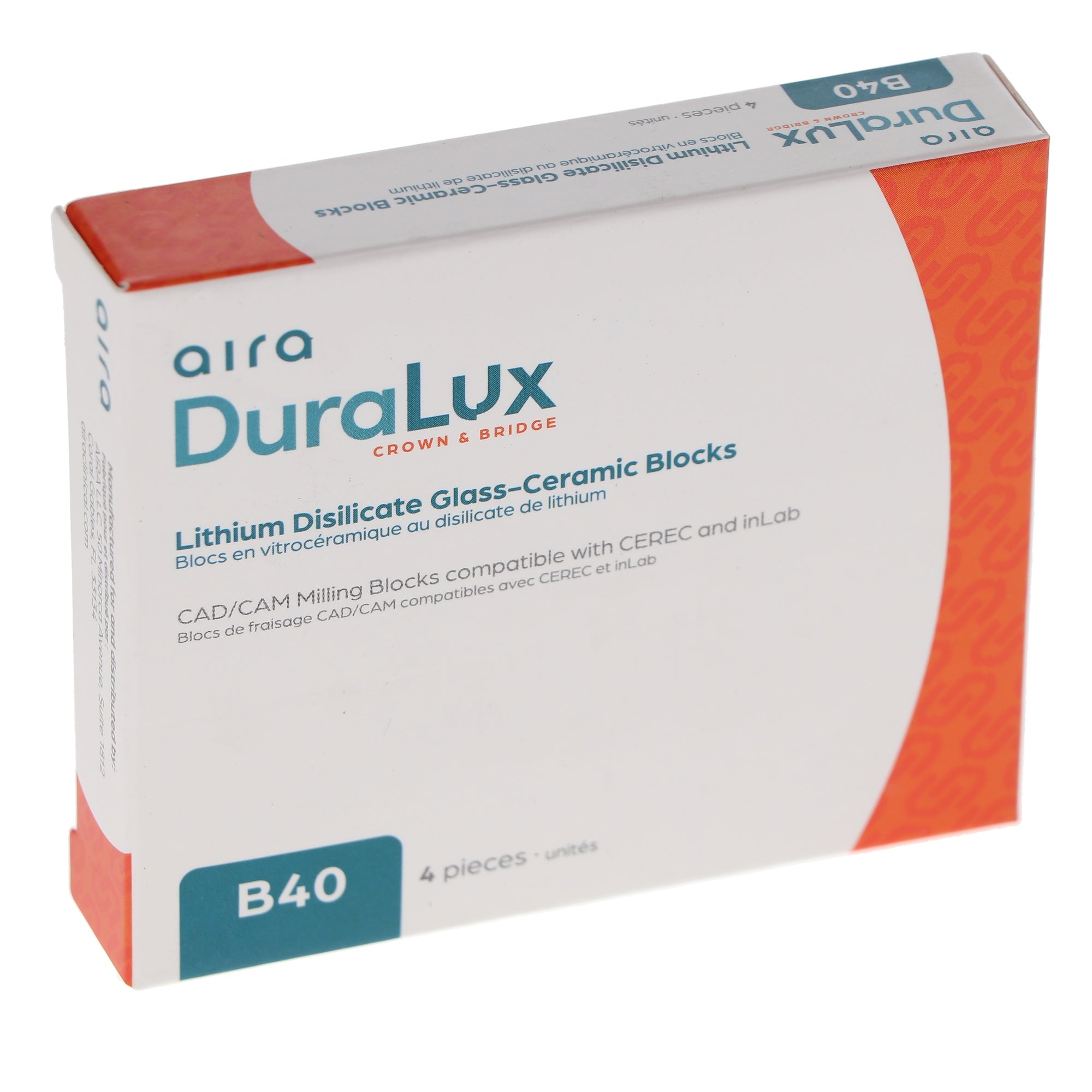 Aira 600149 DuraLux IPS e.max Type Blocks CAD inLab HT A3.5 B40 4/Pk