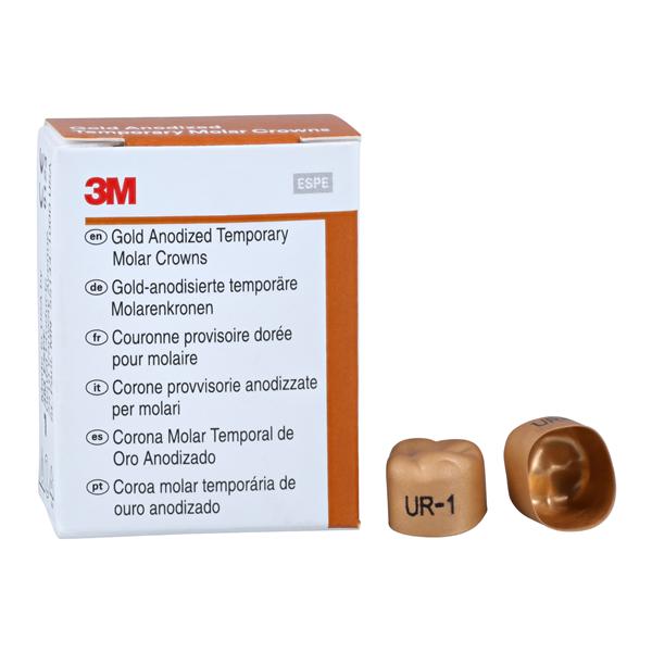 3M Solventum 940321 Unitek Crowns Gold Anodized 1st Molar #1 Upper Right 5/Bx