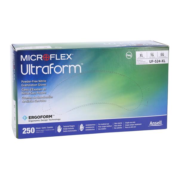 Microflex UF-524-XL Ultraform Cobalt Blue Nitrile Gloves Extra Large 250/Box