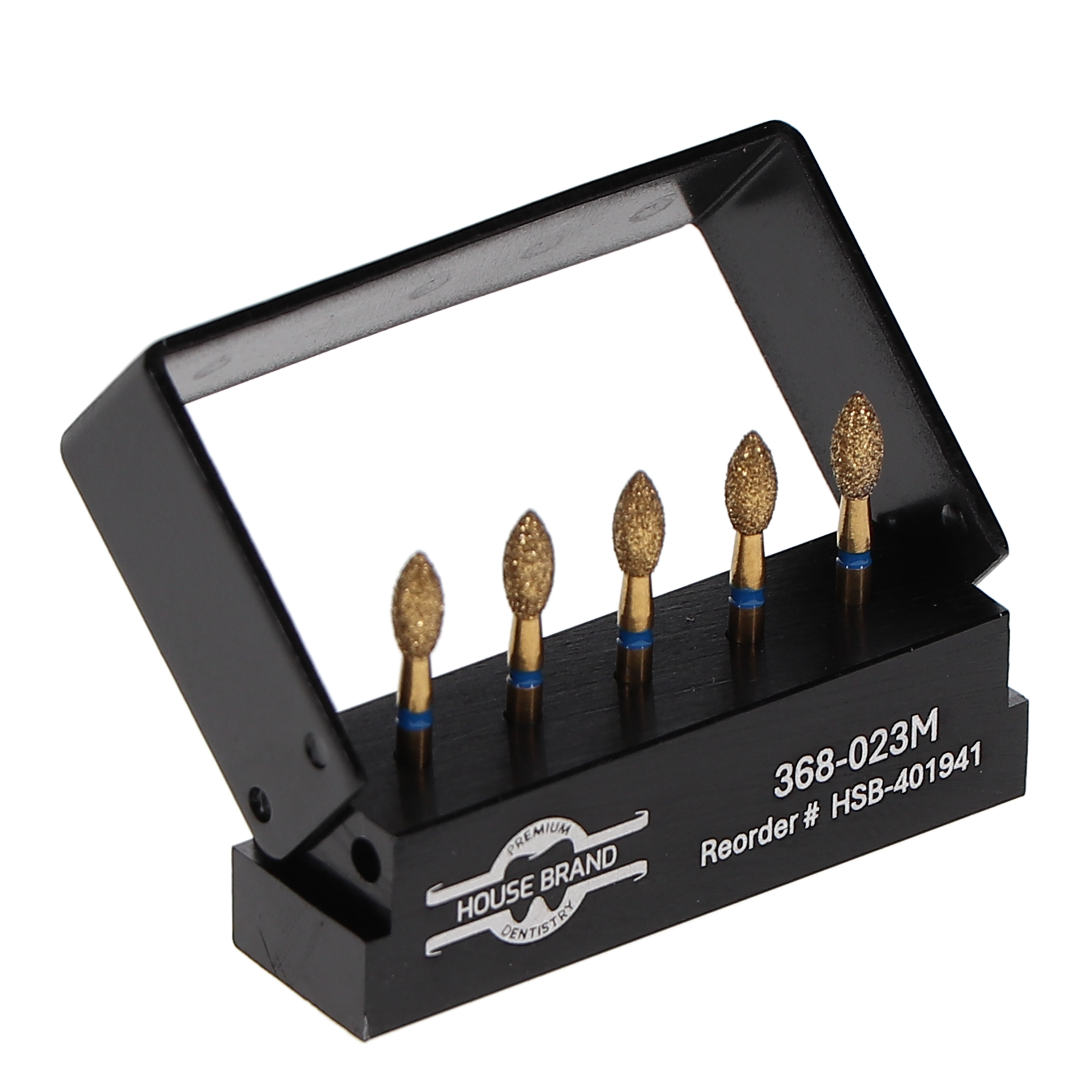 House Brand Dentistry 401941 HSB FG 368-023M Precision Zirconia Football Medium Grit Diamond Burs 5/Pk