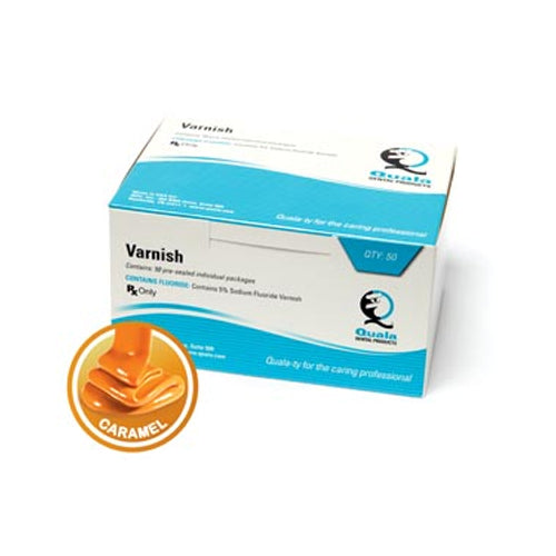 Quala Q3055C 5% Sodium Fluoride Dental Varnish White Caramel 50/Pk 0.5 mL