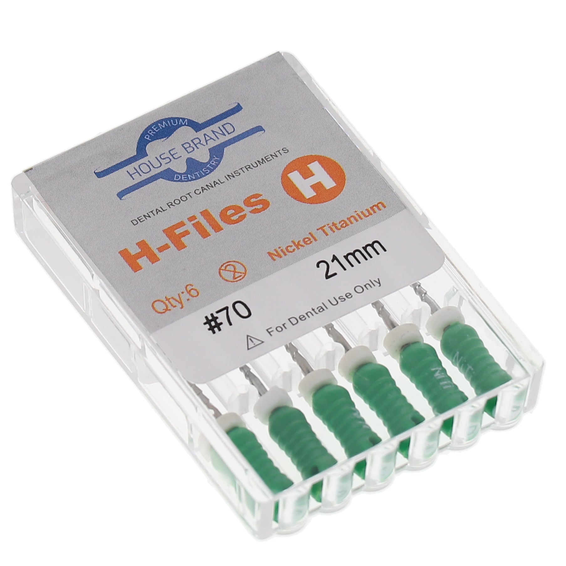 House Brand Dentistry 400414 HSB Hedstrom Endodontic Files NiTi 21mm #70 6/Pk