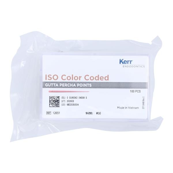 Buy Kerr Dental 12651 Endodontic Gutta Percha Points #30 ISO Size 100 ...