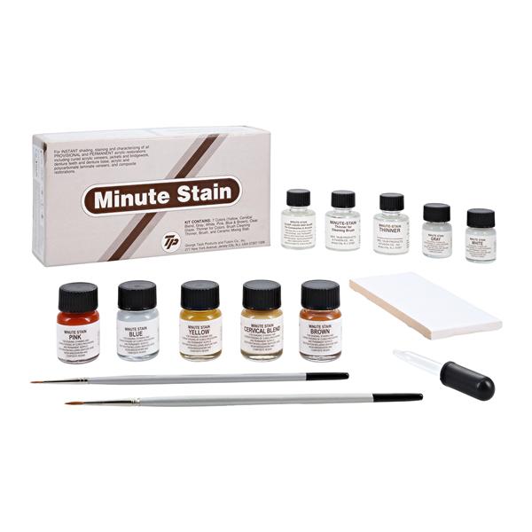 Taub 01-1020 Minute Stain Acrylic Resin Dental Kit 7 Color