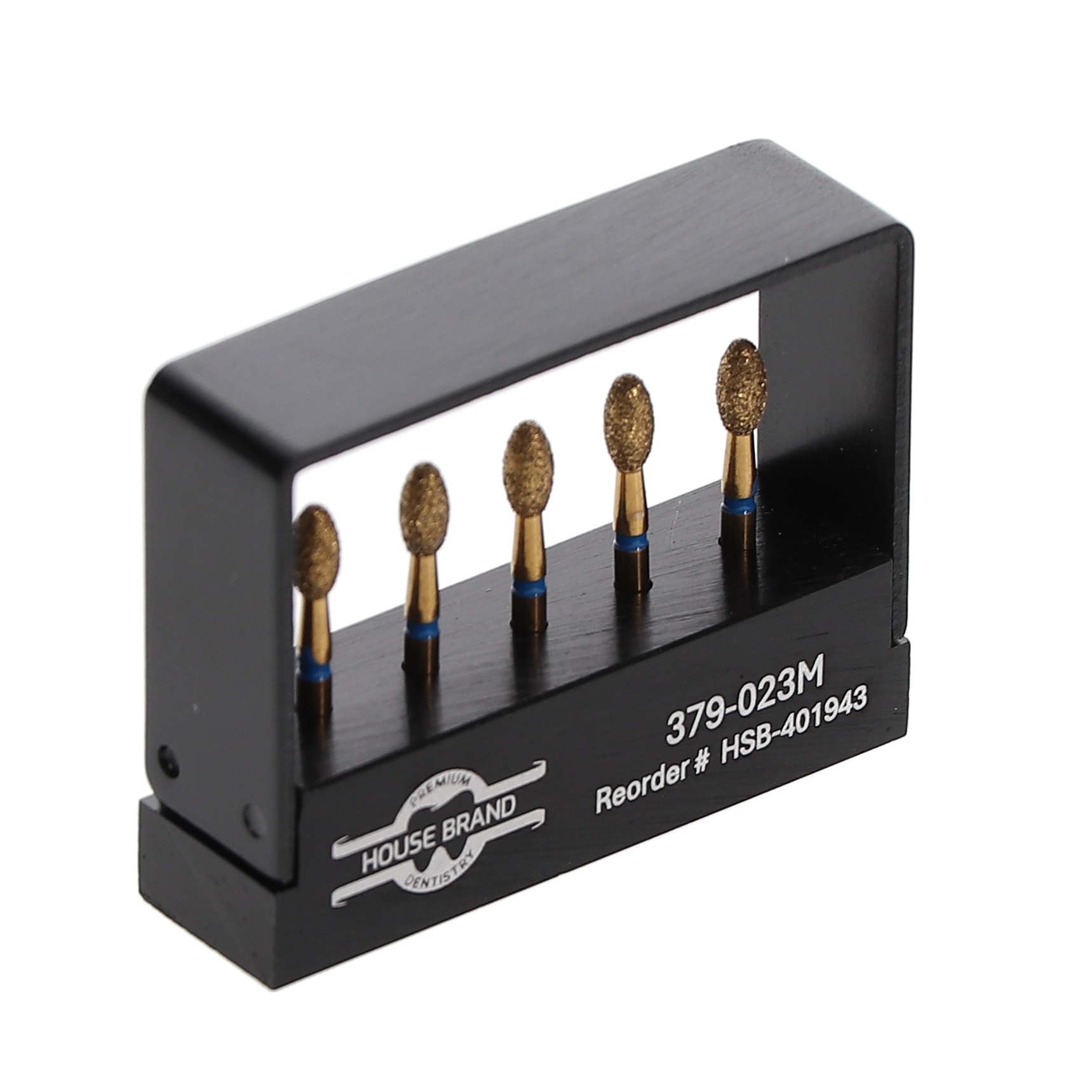 House Brand Dentistry 401943 HSB FG 379-023M Precision Zirconia Football Medium Grit Diamond Burs 5/Pk