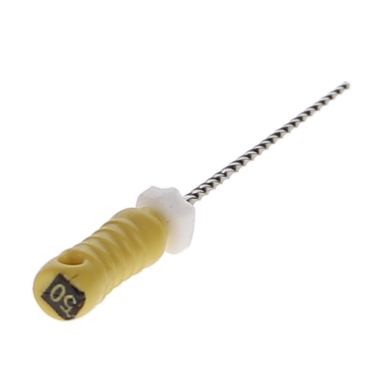 House Brand Dentistry 400112 HSB Endodontic K-Files 21mm #50 Yellow Stainless Steel 6/Pk