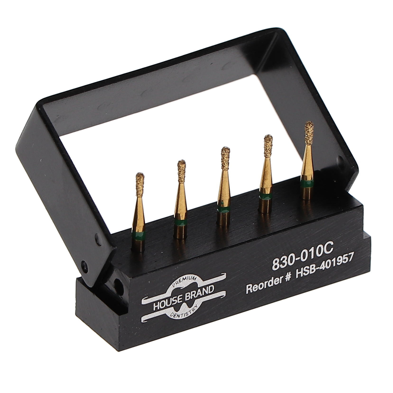 House Brand Dentistry 401957 HSB FG 830-010C Precision Zirconia Pear Coarse Grit Diamond Burs 5/Pk
