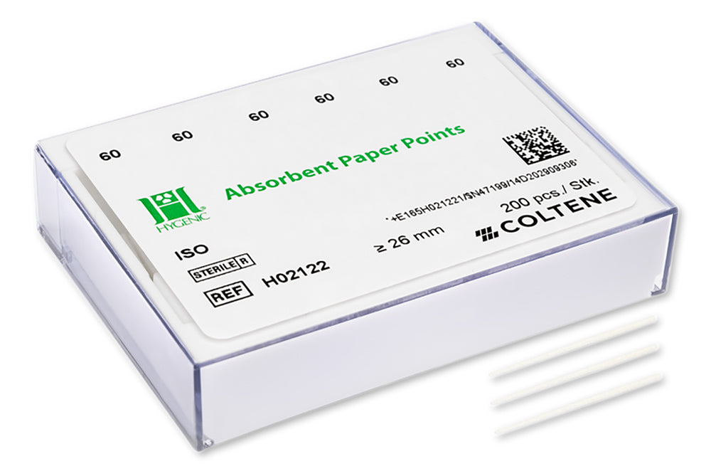 Coltene Whaledent H02122 Hygenic Absorbent Paper Points White ISO 60 200/Pk