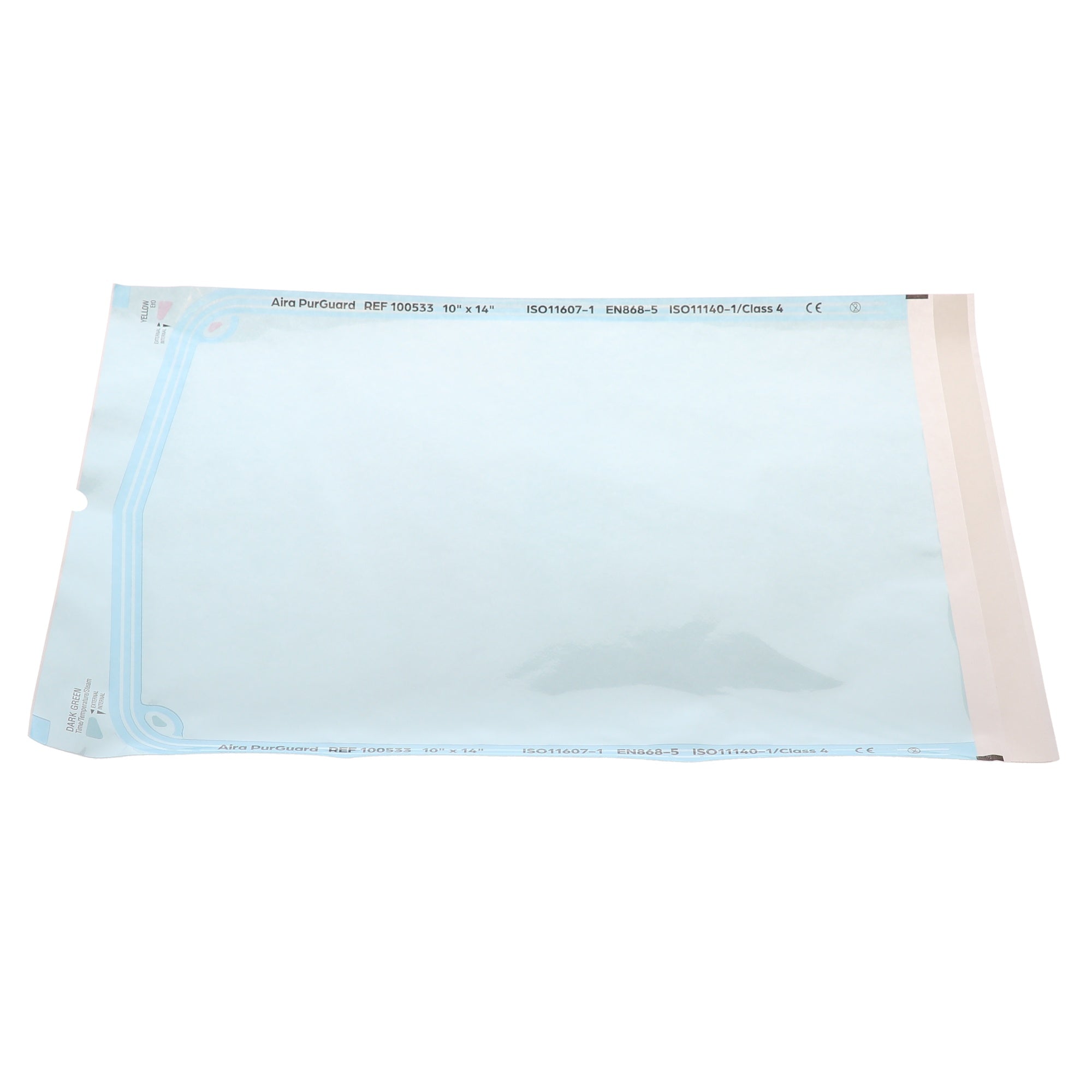 Aira 100533 PurGuard Sterilization Pouches Paper Blue Film 10 X 14 200/Pk