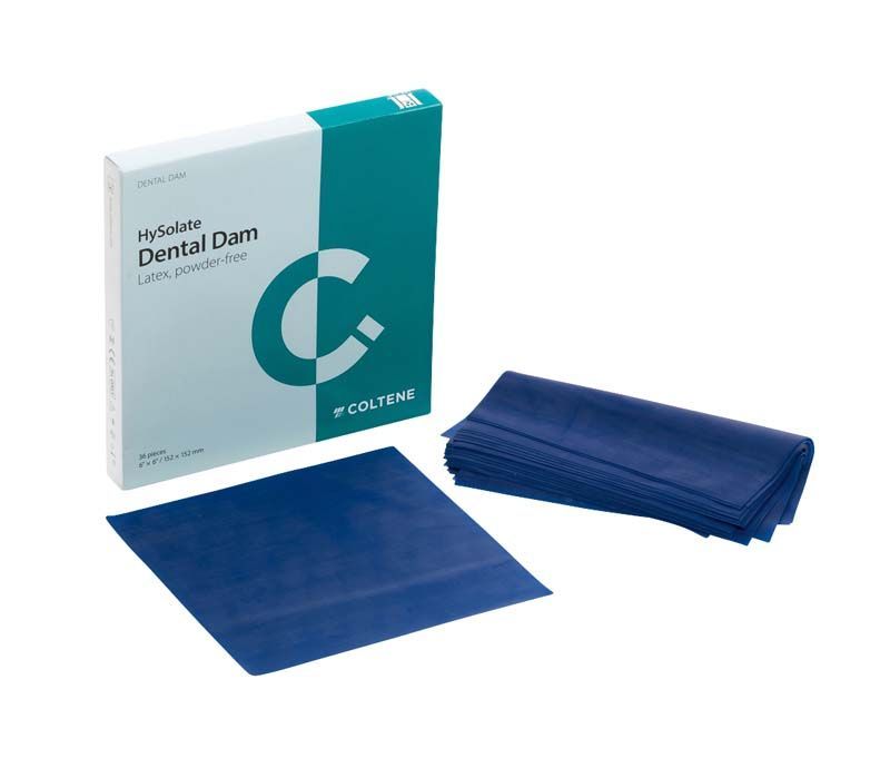 Coltene Whaledent 60034443 HySolate Latex Dental Dam Blue Heavy 152mm X 152mm 36/Pk