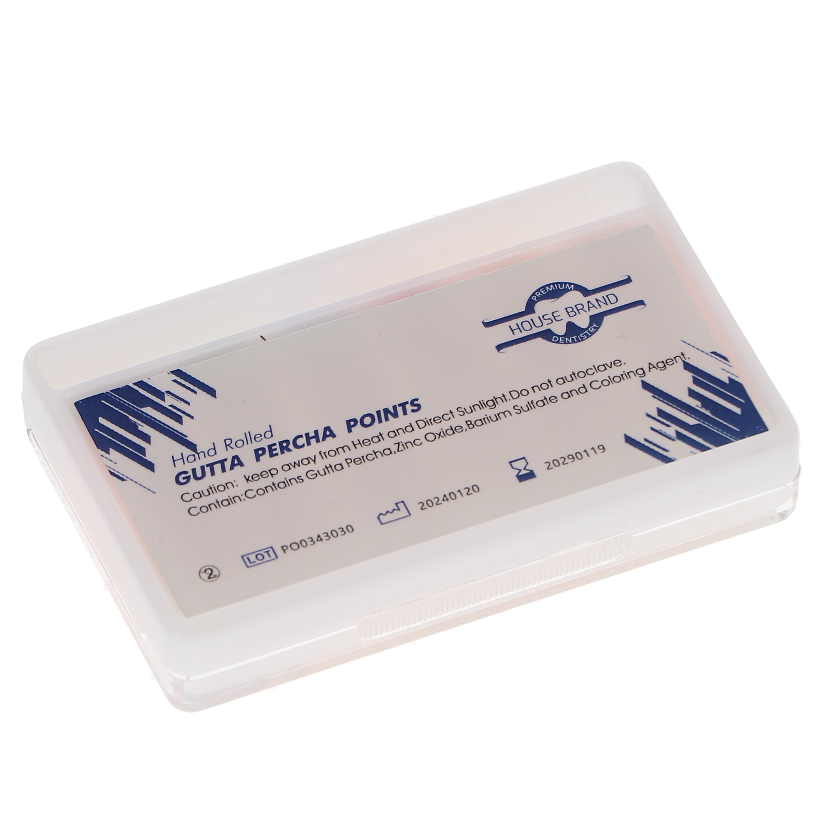 House Brand Dentistry 400801 HSB Gutta Percha Points .04 Tapered #15-40 60/Pk