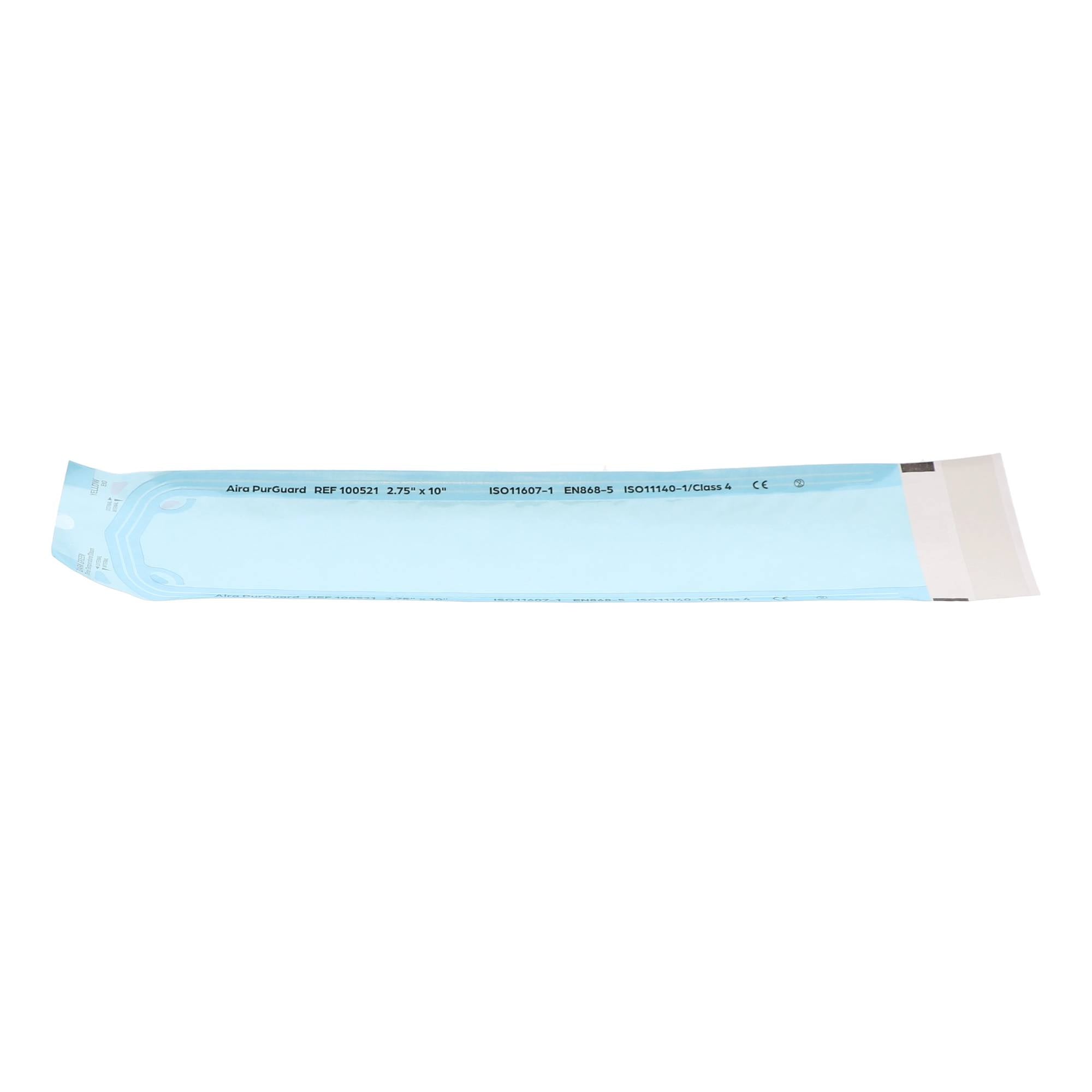 Aira 100521 PurGuard Paper/Blue Film Self-Sealing Sterilization Pouches 2.75