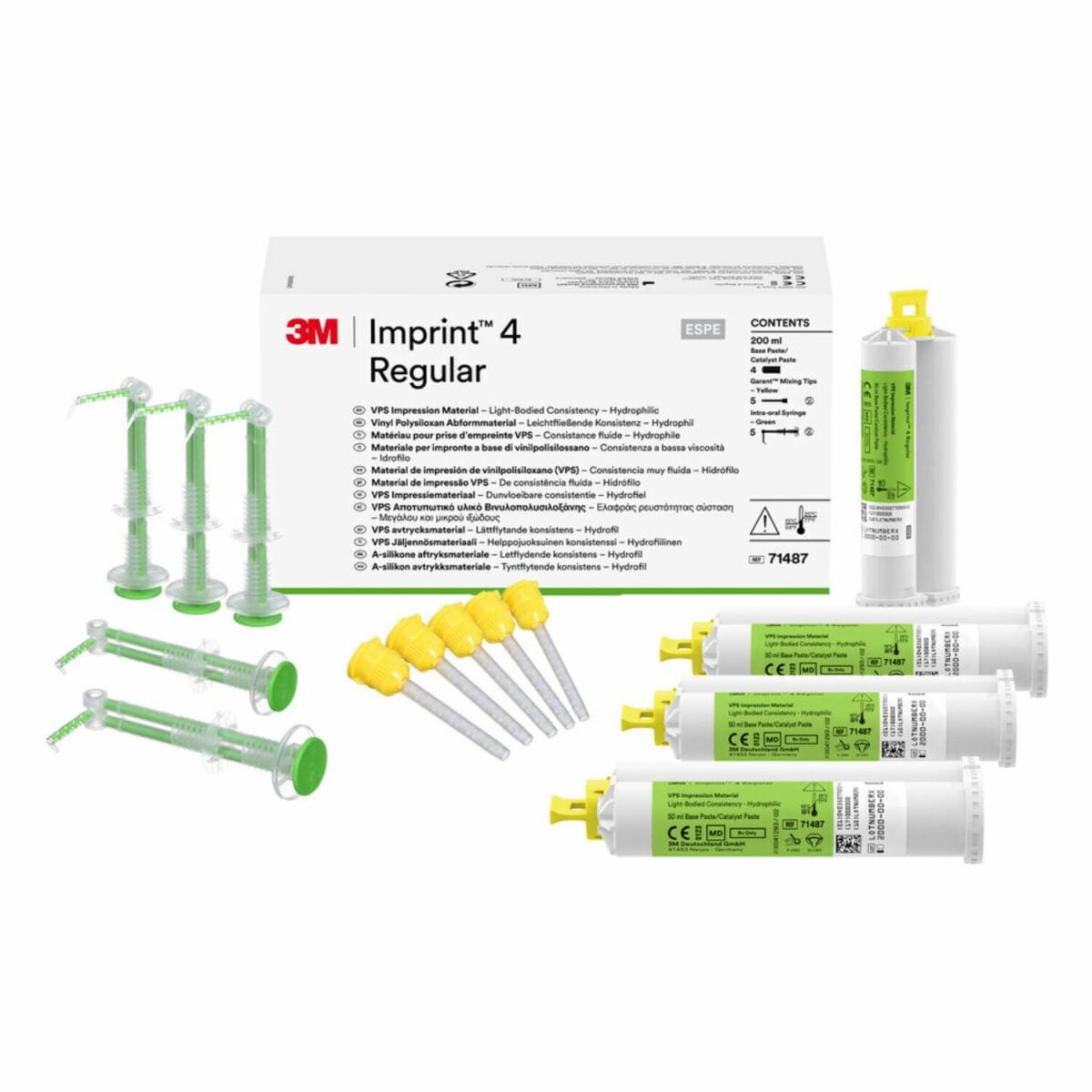 3M ESPE 71487 Imprint 4 Regular Body Wash Garant Cartridges Yellow 50 mL 4/Pk