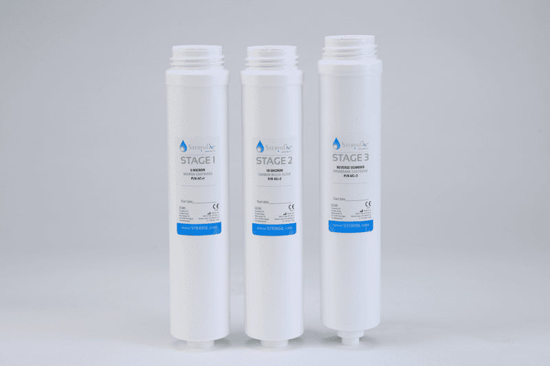 Sterisil AC+AK Cartridge Replacement Water Kit Stages 1 2 & 3 + Class B UV Bulb