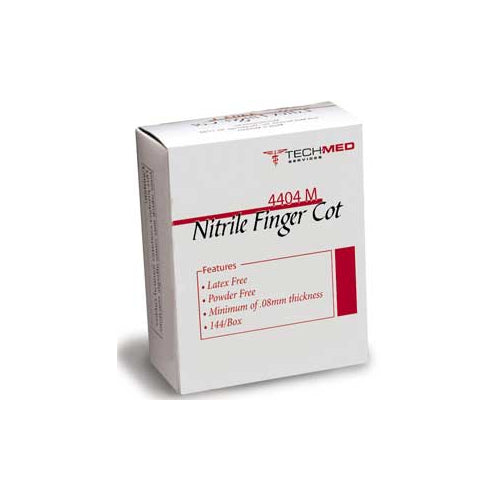 Dukal 4404L Nitrile Finger Cots Pre-rolled Large 144/Bx