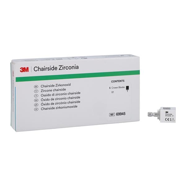 3M ESPE 69945 Chairside Zirconia Crown Blocks for CEREC 20mm B1 5/Pk