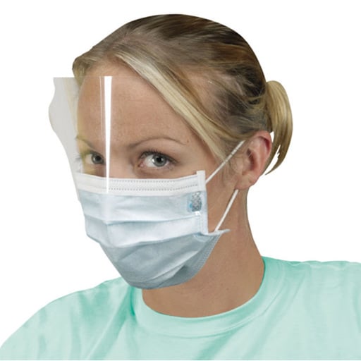 Premium Plus FS2288 Earloop Face Masks with Shield 25/Pk