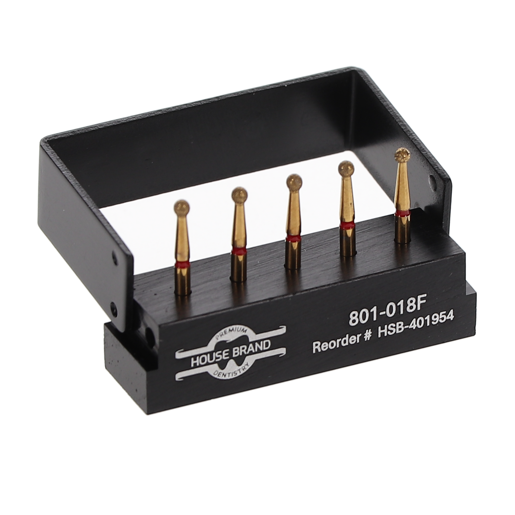 House Brand Dentistry 401954 HSB FG 801-018F Precision Zirconia Fine Grit Diamond Burs 5/Pk