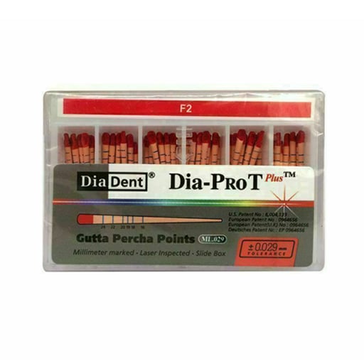 DiaDent ML150-S602 Dia-Pro T Gutta Percha Points Color Coded Medium Marked 30mm F2 60/Bx
