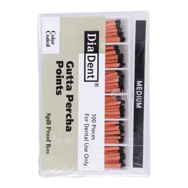 DiaDent 102-606 Dia-Pro Gutta Percha Points Spillproof Medium 100/Pk