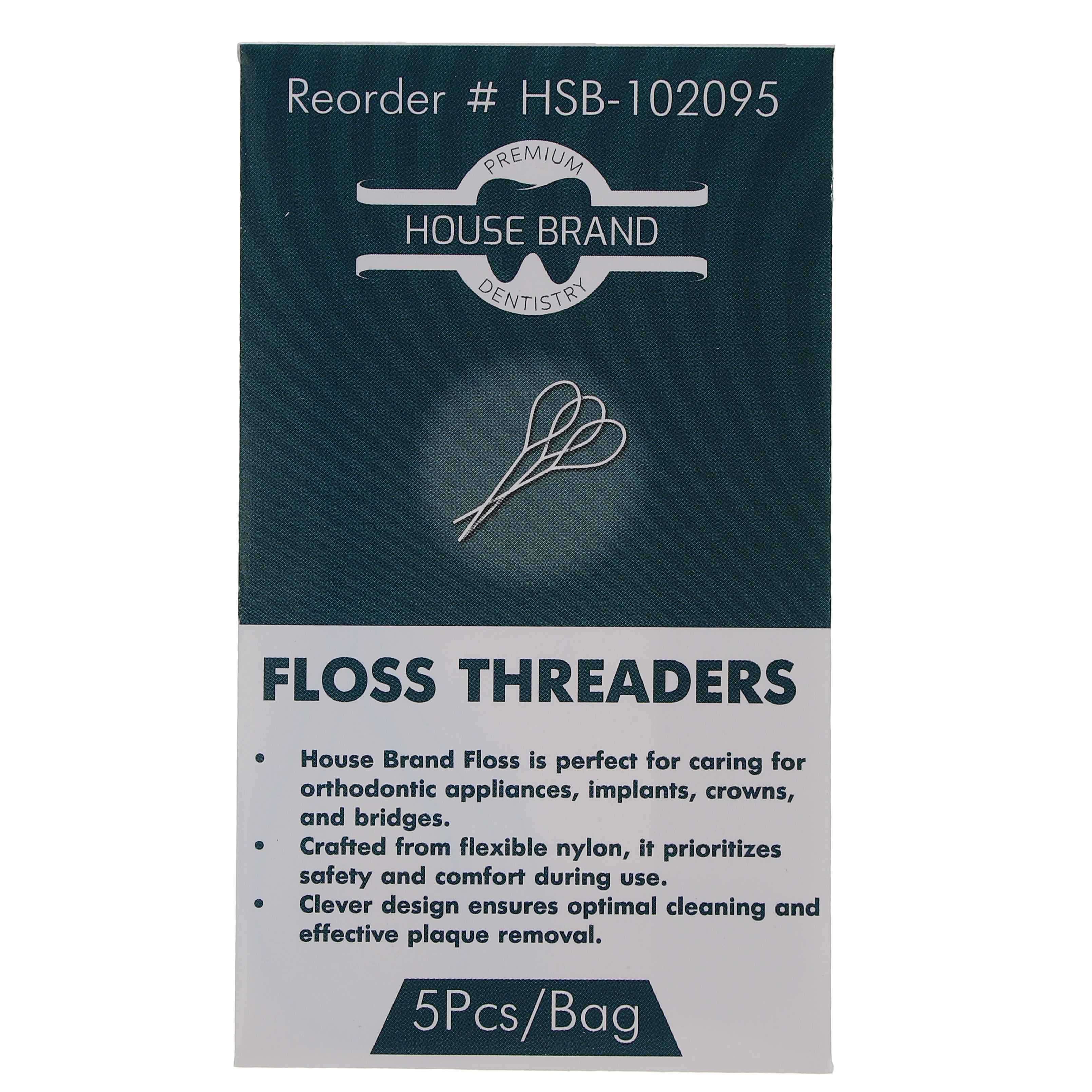 House Brand Dentistry 102095 HSB Dental Floss Threaders 500/Pk