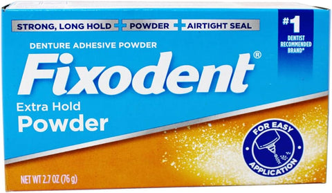 Proctor & Gamble 7666074064 Fixodent Extra Hold Denture Adhesive Powder 24/Cs 2.7 Oz