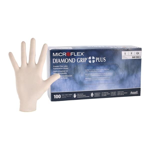 Microflex DGP-350-S Diamond Grip Plus Latex Gloves Small Powder Free 100/Box