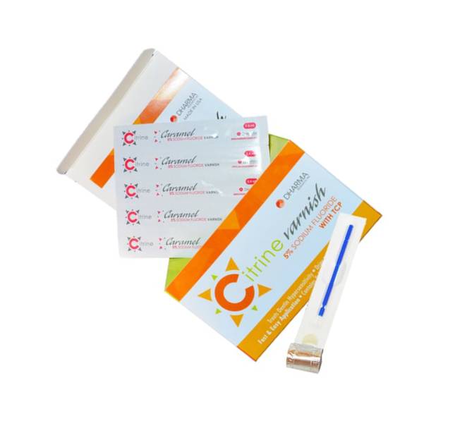 Dharma Research 56-00213 Citrine Dental Varnish Caramel 5% Fluoride 200/Pk 0.4mL