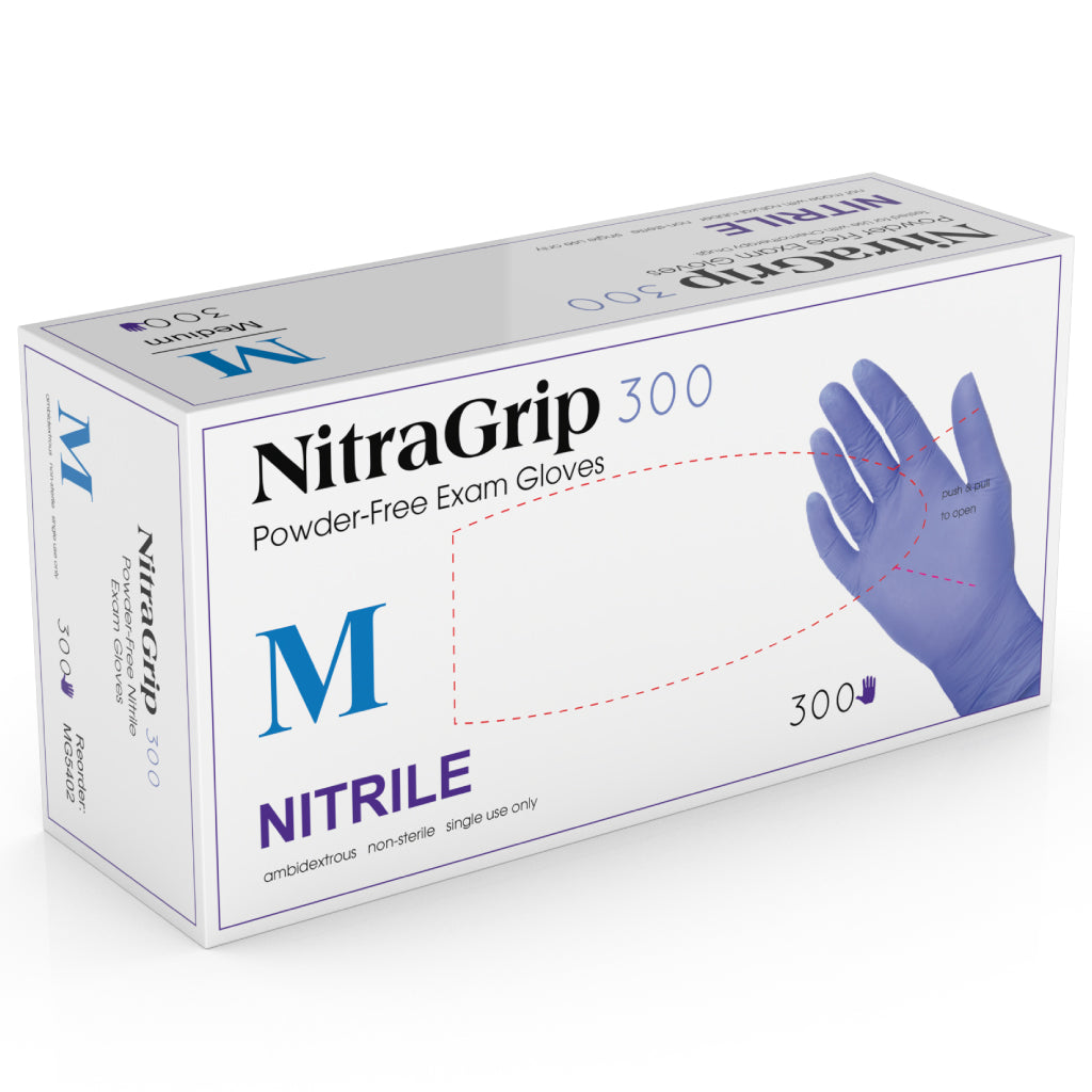 Medgluv MG5402 Nitragrip 300 Nitrile Exam Gloves Medium 300/Pk