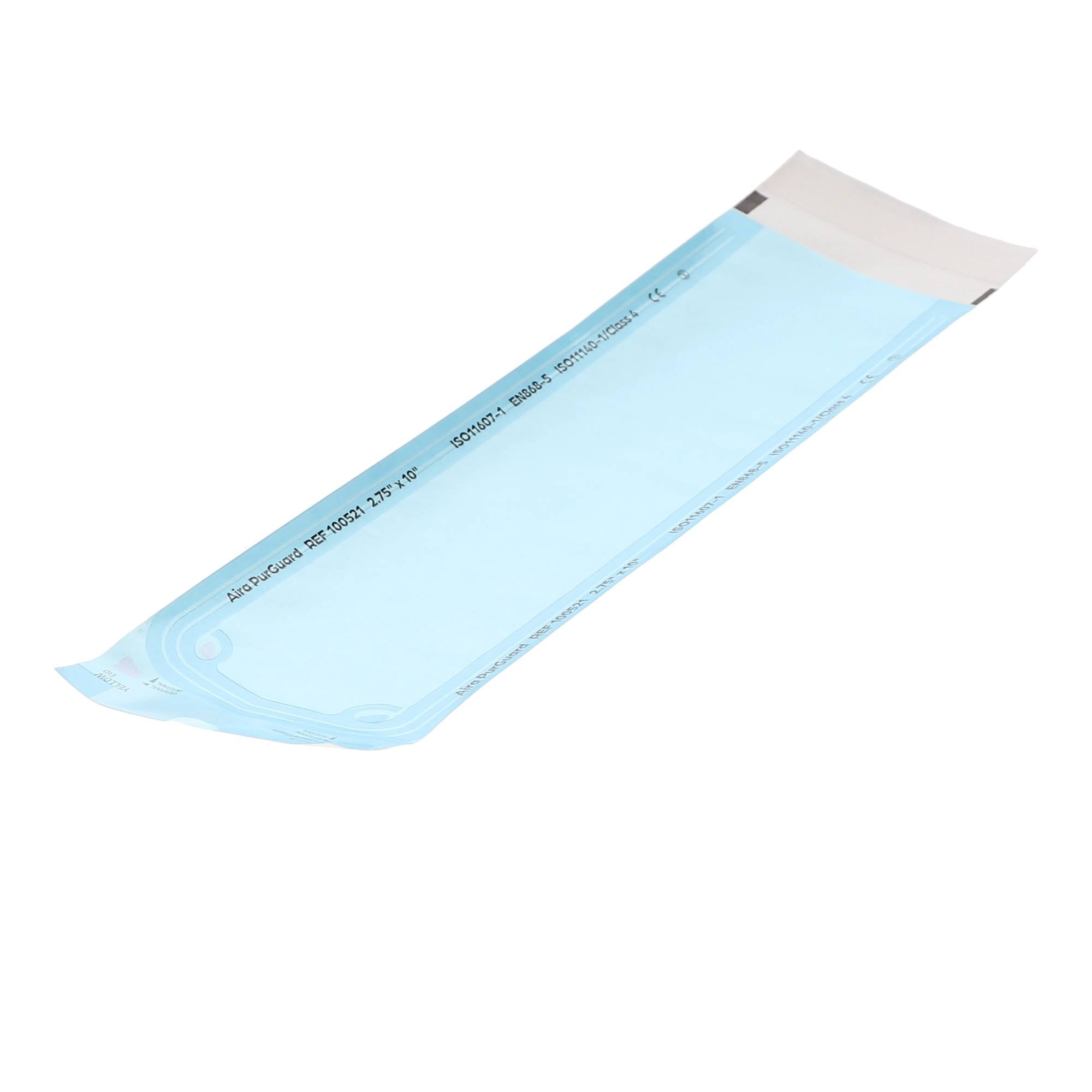 Aira 100521 PurGuard Paper/Blue Film Self-Sealing Sterilization Pouches 2.75