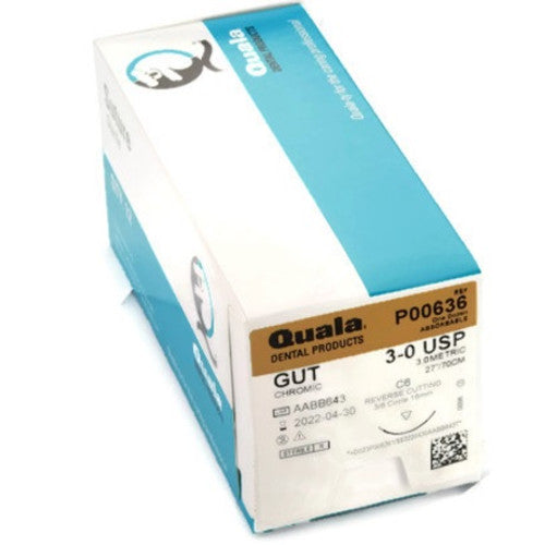 Quala P00636 Chromic Gut Absorbable Sutures C-6 3/0 27
