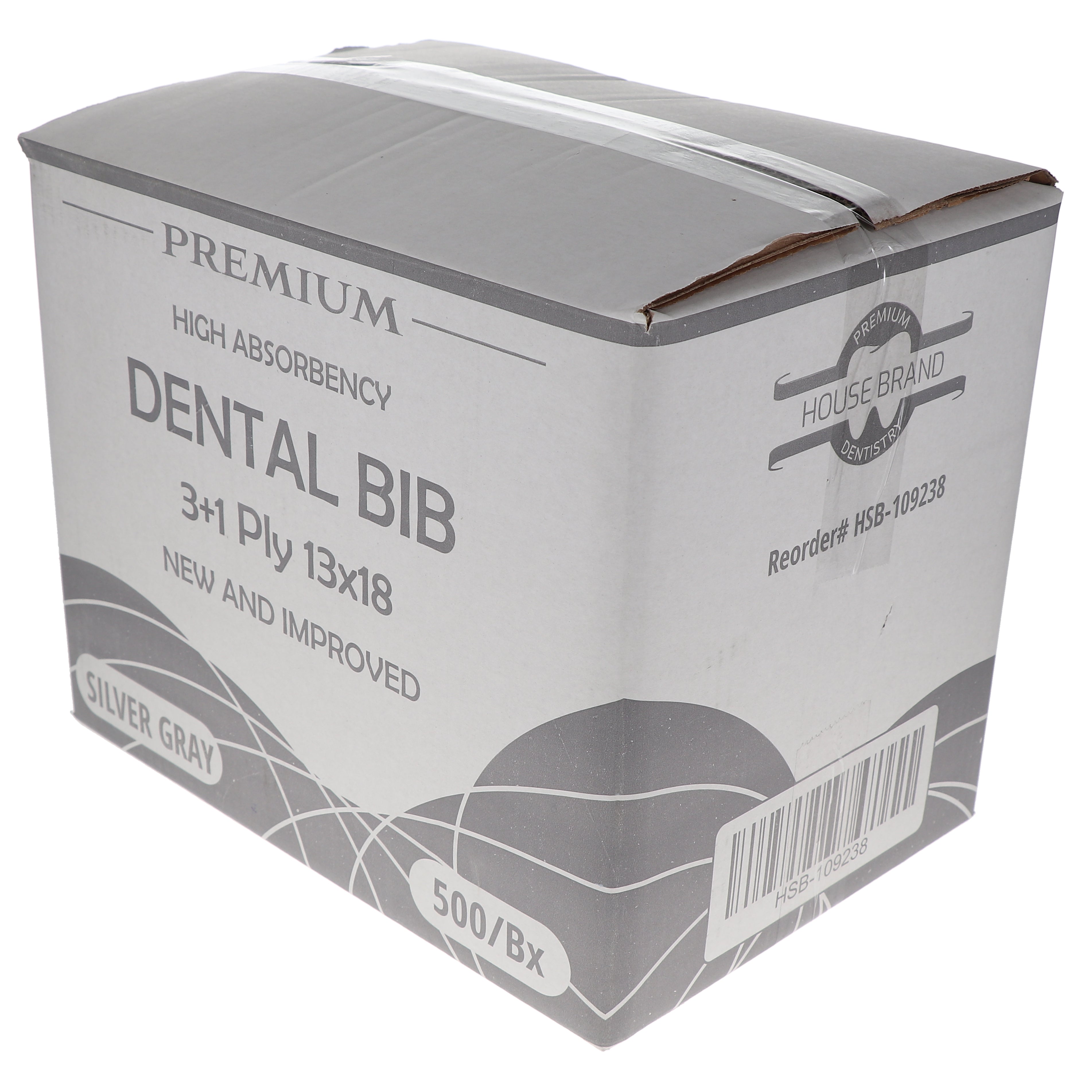 House Brand Dentistry 109238 HSB Dental Patient Bibs 3+1 Ply 13