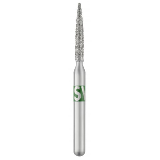 SS White 862-012C-S Piranha FG Short Shank Flame Shaped Coarse Grit Diamond Burs 25/Pk