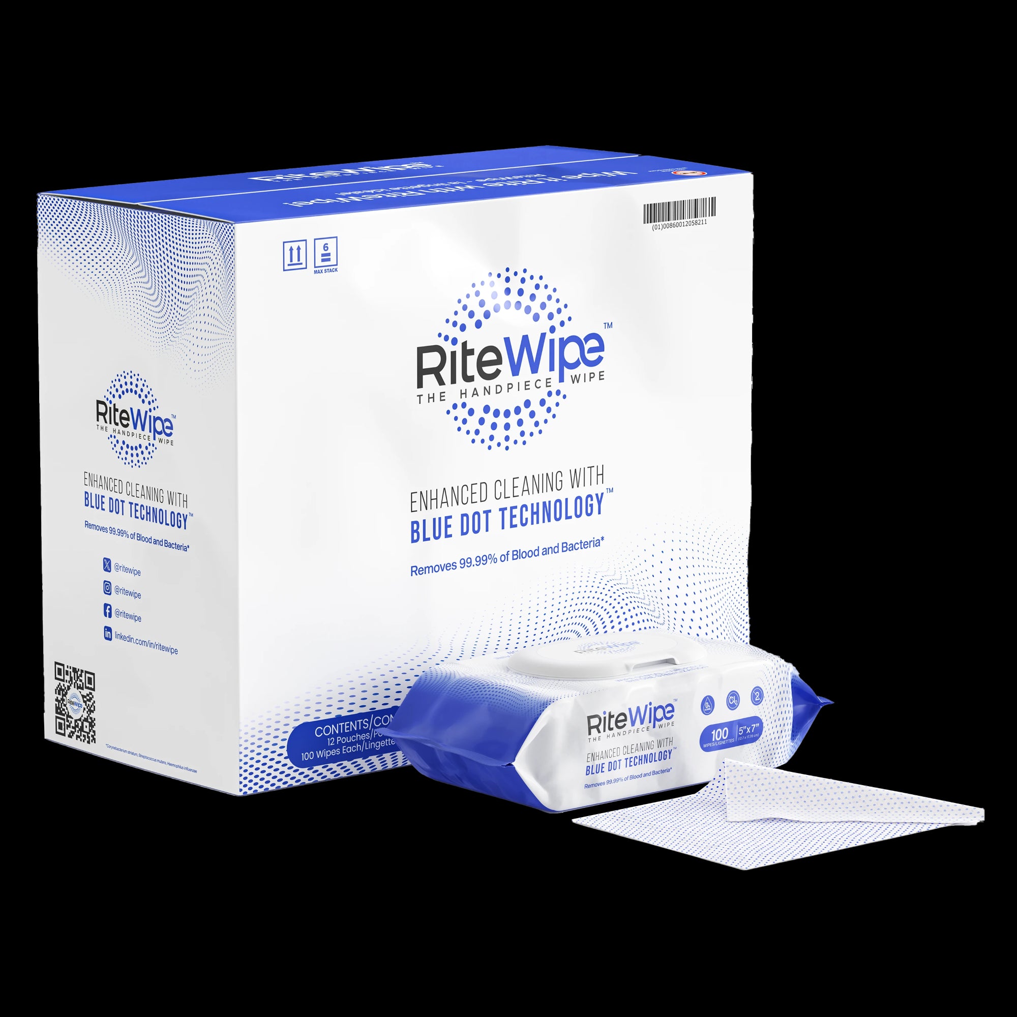 RiteWipe 121100 RiteWipe Handpiece Wipe 5