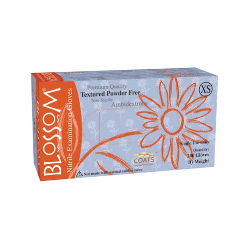 Blossom Disposables BM-44895-C-NIT-PF Nitrile Exam Gloves With C.O.A.T.S. Extra Small Dawn Blue 200/Bx