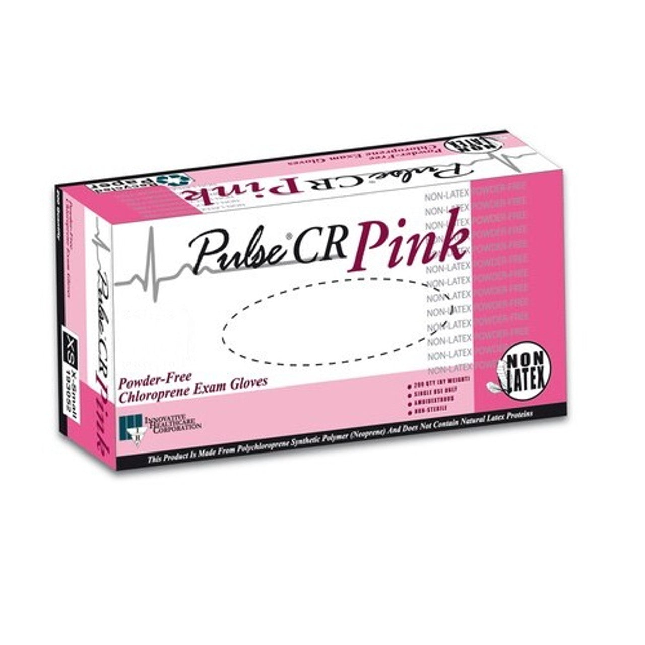 Innovative Healthcare 193102 Pulse CR Polychloroprene Exam Gloves Pink Small 200/Box