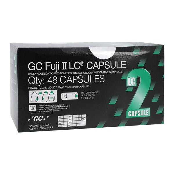 GC 425010 Fuji II LC Glass Ionomer Restorative Capsules C4 48/Bx
