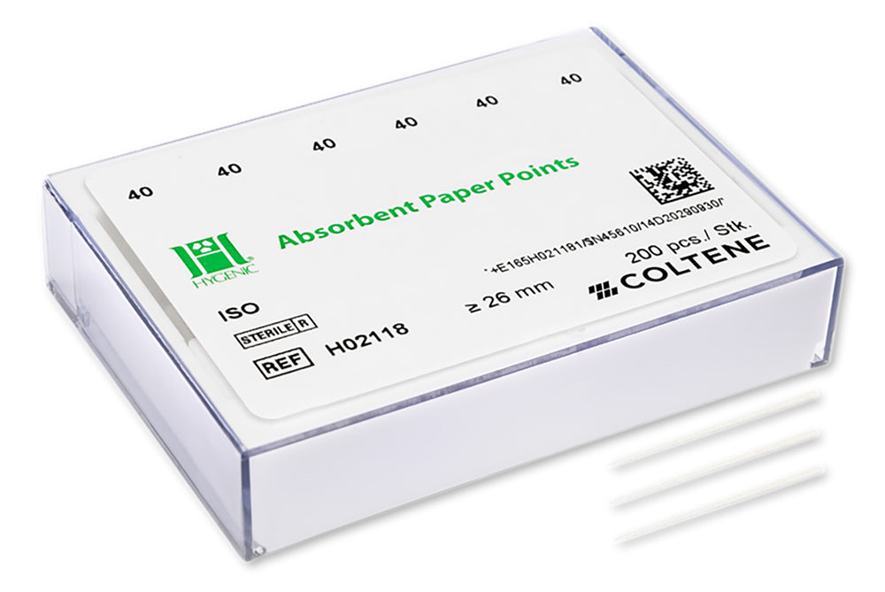 Coltene Whaledent H02118 Hygenic Absorbent Paper Points #40 200/Bx