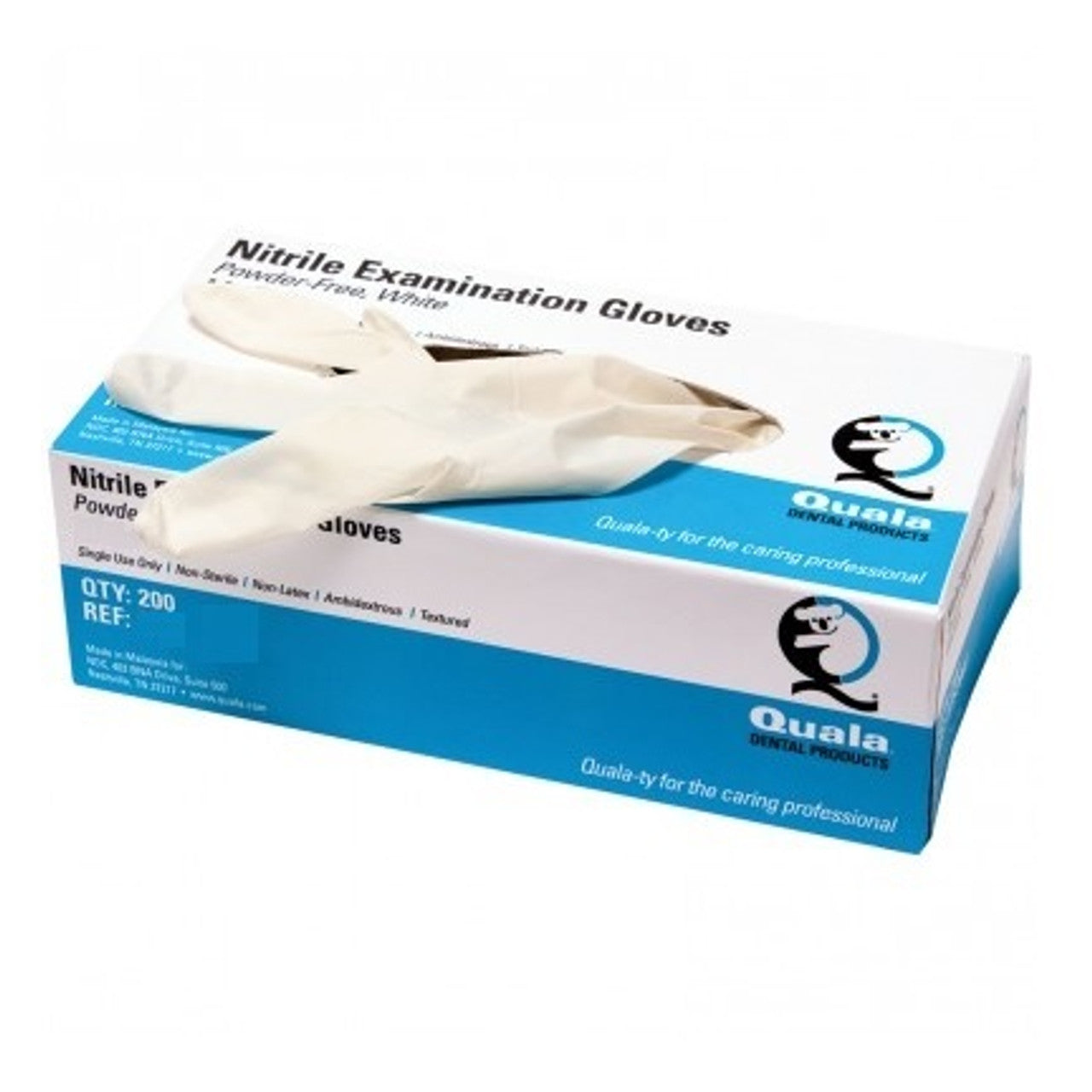 Quala Q353004 Soft Nitrile Gloves Large Textured Fingertips 200/Box