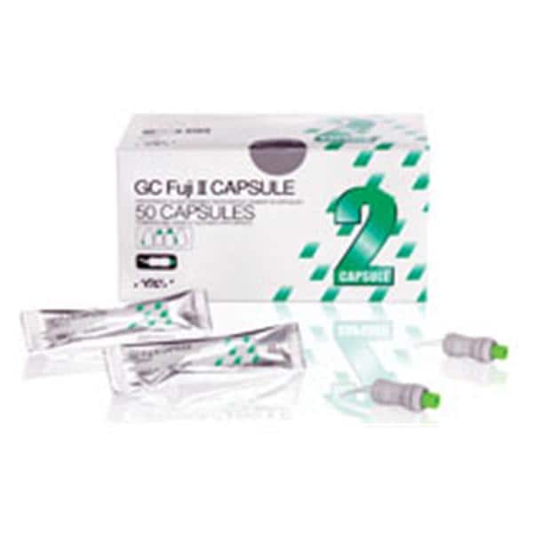 GC 000114 Fuji II Dental Restorative Capsules #21 Pale Yellow 50/Bx EXP Jun 2026