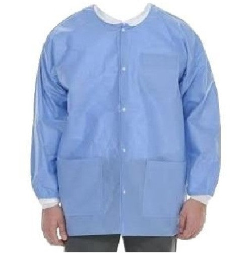 ValuMax 3630EBM ExtraSafe Lab Jackets Steel Blue Medium 10/Pk