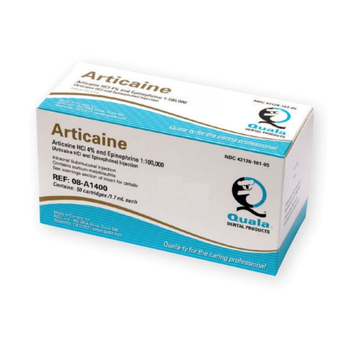 Quala 08-A1400 Articaine HCl 4% and Epinephrine 1:100.000 Rx 50/bx