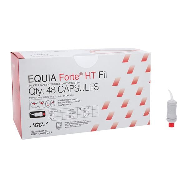 GC 453012 Equia Forte HT Fil Glass Ionomer Restorative Capsules A3 48/Pk