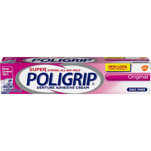 GlaxoSmithKline 05455 Super Poligrip Original Denture Adhesive Cream 24/Pk 2.4oz