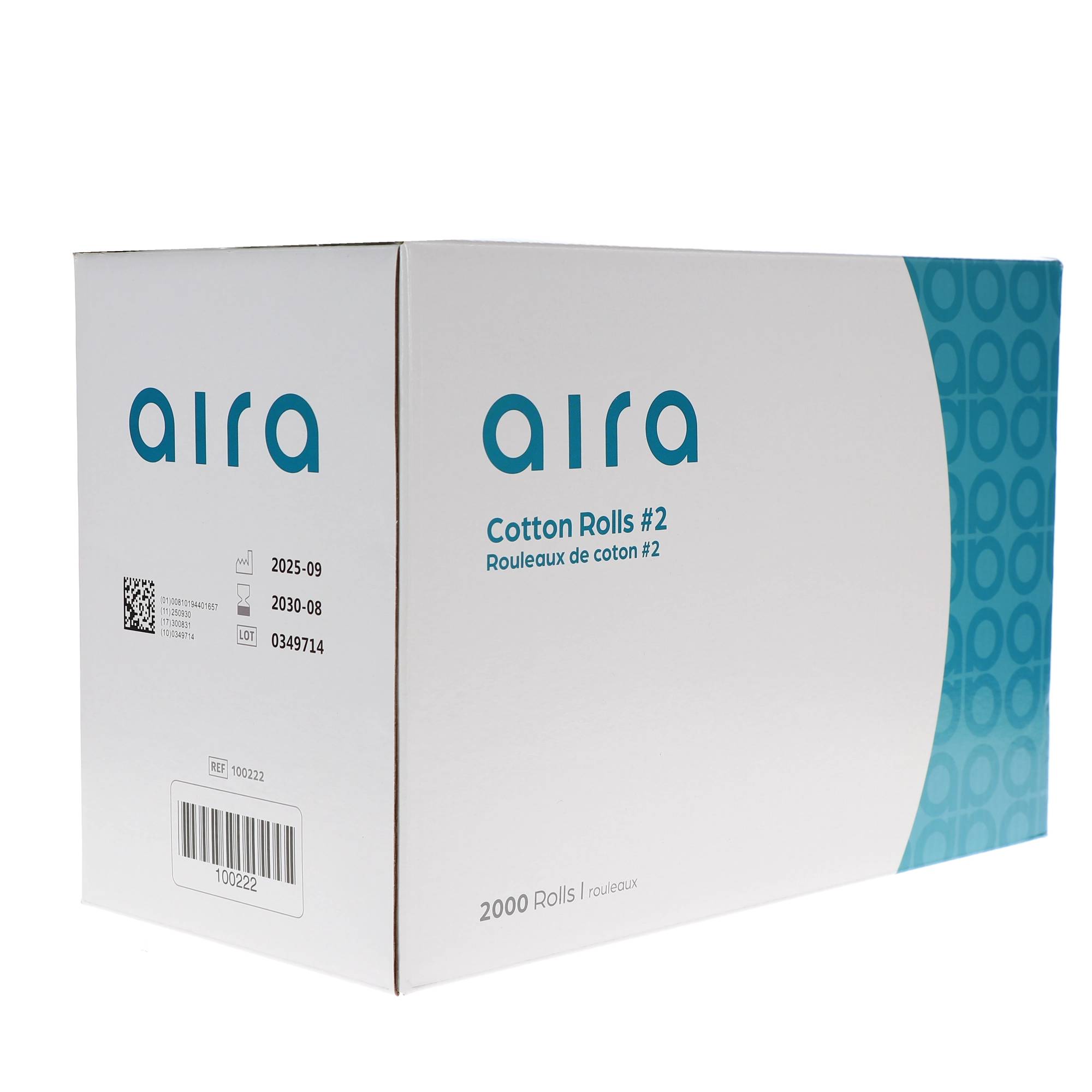 Aira 100222 Absorbable Dental Cotton Rolls #2 2000/Bx