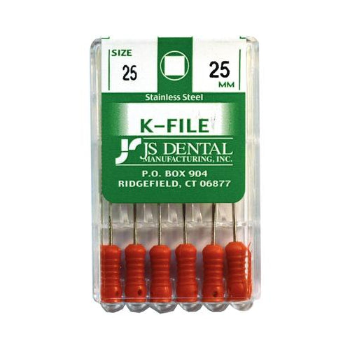 JS Dental K502 Endodontic K-Files #25 25mm 6/Pk